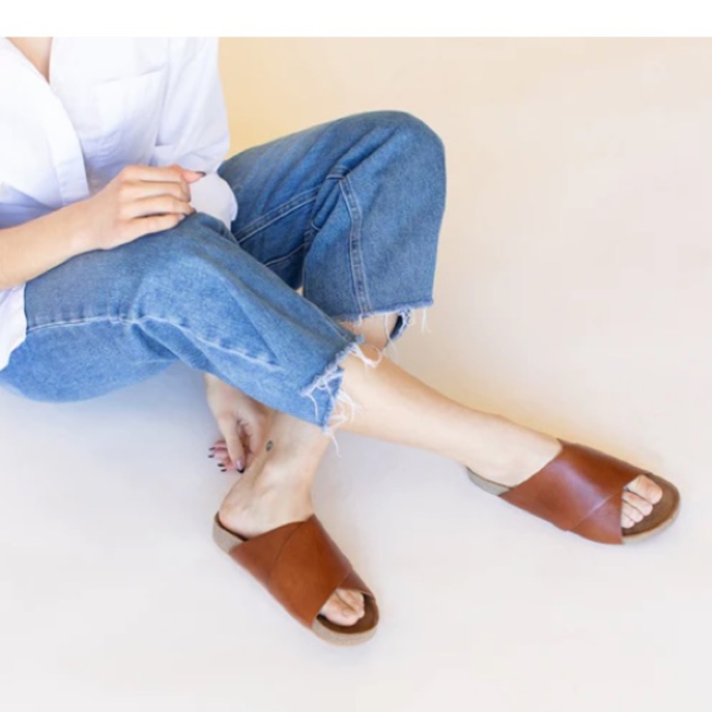 Fortress of Inca Sloane sandals/slides in cognac